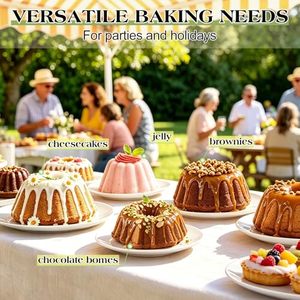6 moules à gâteau individuels en <span class=keywords><strong>silicone</strong></span> antiadhésifs, mini moules à gâteau mouchetés pour cheesecake et brownie - Product Image 6