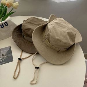 Chapeau de soleil unisexe style cowboy western avec cordon pour la protection solaire, la pêche et l'alpinisme - Product Image 1