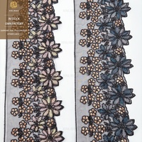 Bordure en dentelle festonnée de qualité supérieure pour voile de mariée, vente en gros, applicable à la garniture des poignets des vêtements Abaya