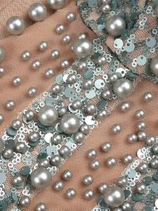 Frauen Luxus Sexy V-Ausschnitt Grün Glitter Perle Perlen Trompete Maxi kleider Kleid Geburtstag Elegante Abend party <span class=keywords><strong>Prom</strong></span> Kleid Vestidos - Product Image 3