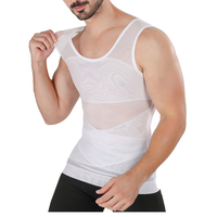 Débardeur de compression respirant en nylon/élasthanne à séchage rapide pour homme, soutien dorsal et amincissement de la poitrine, pour gynécomastie