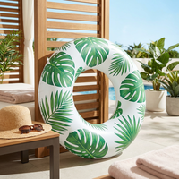 Bouée gonflable pour adultes en PVC certifiée CE, imprimé feuille de Monstera tropicale, 180 cm, pour les vacances d'été à la plage, divertissement aquatique, marque Go Brand