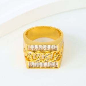 Anillos Irregulares de Moda al por Mayor, Anillo Mate Chapado en Oro de 21k para Novia, Boda, Eventos y Fiestas, Joyería para Mujer - Product Image 3