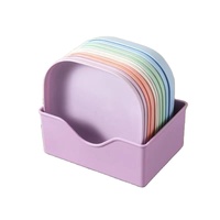 Lot de 10 assiettes multifonctionnelles carrées en plastique alimentaire, résistantes à la chaleur, micro-ondables et cuissables à la vapeur, pour cuisine et repas festifs