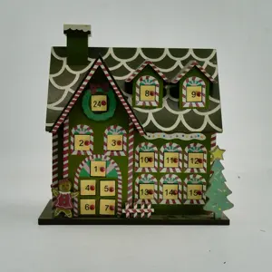 Weihnachten Countdown Kalender Dekorationen Holz Cottage Weihnachten Desktop Dekoration Candy Box Schublade Geschenk Großhandel