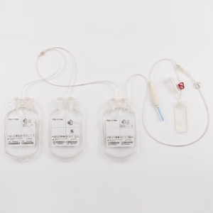 Bolsa de sangre triple de 350ml, dispositivo de transfusión médica Steril, módulos dobles cuádruples individuales en Stock, producto Premium de la mejor calidad - Product Image 1
