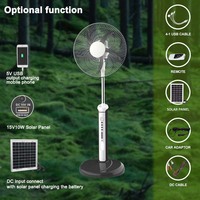 Ventilateur sur pied rechargeable solaire AC/DC à vente chaude avec lumière, oscillation et contrôle de la vitesse pour la maison, le bureau et l'extérieur