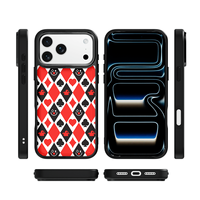 Coque de téléphone AG Feeling Black Edge avec motif poker doré pour iPhone 17, 17 Pro Max, 16 Pro, 15 – Coque magnétique