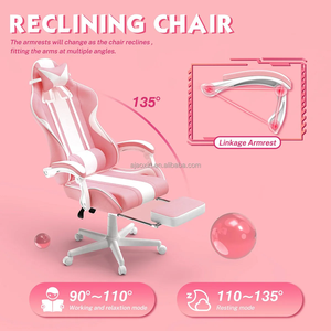 Buen precio, venta al por mayor, sillas para juegos, Linda silla rosa con respaldo alto para videojuegos, cómodas sillas de juegos de estilo de carreras, Silla Gamer para adultos - Product Image 5