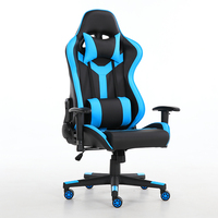 Chaise de jeu ergonomique pour configuration PC avec appui-tête haut et fonction d'inclinaison réglable, chaise pivotante pour jeux