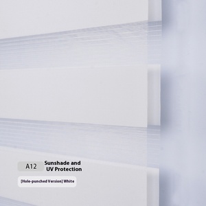 Stores roulants électriques double couche pour étude de bureau Parasol occultant doux <span class=keywords><strong>motif</strong></span> zèbre Shangri-La Stores vénitiens verticaux - Product Image 6