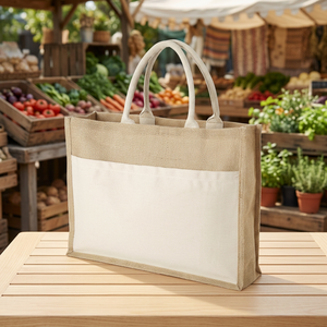 Borsa Tote in Juta Mumbay 18L Senza Marca, Ecologica e Riutilizzabile, con Manici Lunghi, in Tessuto Liscio/Stampato, per Uso Quotidiano e Shopping, Modello 119526-1 - Product Image 2