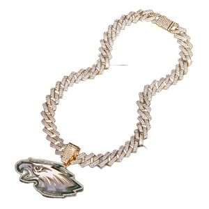 Sınır Ötesi Yeni Altın Alaşımlı Kelebek Kristal Kolye Philadelphia Eagles Futbol Takımı Bağlantılı Zincir Moda Hip-Hop Kolye - Product Image 5