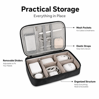 Organisateur d'accessoires électroniques de voyage, sac de rangement polyvalent, pochette à 3 niveaux pour usage domestique, pour les petits outils quotidiens