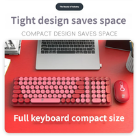 Combo clavier et souris sans fil ergonomique étanche 1600 DPI, style Punk Girl, avec touches colorées mélangées, pour ordinateur portable