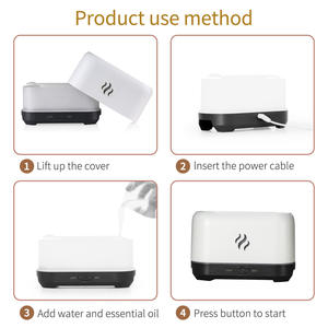 Humidificateur à flamme simulée 200 ml, diffuseur d'huiles essentielles avec lumière LED, usage domestique, style nordique, commande tactile - Product Image 4