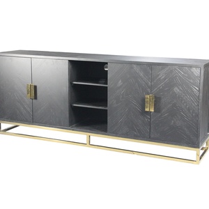 Aparador Moderno de Lujo con Marco de Madera, Blackbone, 4 Puertas, Mueble de Almacenamiento para Sala de Estar, Mesa Buffet, Gabinete - Product Image 1