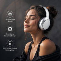 Casque sans fil hybride ANC J20S avec 9 micros pour une réduction de bruit profonde de 40 dB et une autonomie de 100 h via BT 6.0