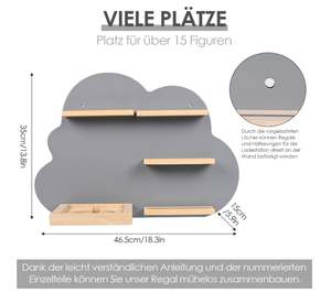 Estante de madera para niños Compatible con Toniebox y Compatible con Tonies para más de 15 figuras Estante de pared para caja de música - Product Image 2