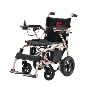 Fauteuil roulant électrique pliable à quatre roues en aluminium léger avec frein pour la physiothérapie <span class=keywords><strong>des</strong></span> personnes handicapées - Product Image 2