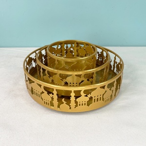 Piccoli vassoi per alimenti in metallo per <span class=keywords><strong>Ramadan</strong></span> 3 pezzi Eid Mubarak Islam Muslim Eid Al-Fitr Iftar decorazioni da tavola per feste - Product Image 4