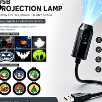 Projecteur USB Rotatif pour Voiture, Lampe de Projection à Motifs pour Noël, Décoration Intérieure de Voiture et Fêtes à Domicile