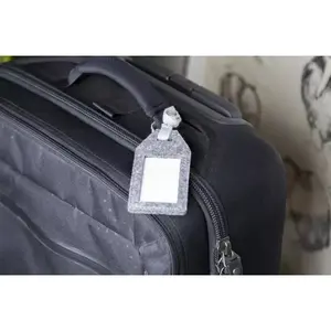 Etichetta per bagagli in feltro riciclato, gadget sostenibili - Product Image 1