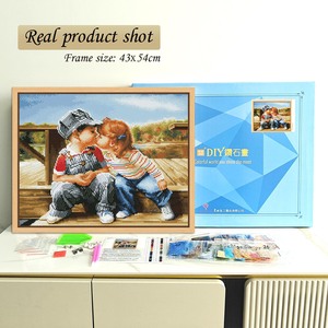 Kits de peinture diamant DIY personnalisés 43*54 pour adultes, peinture diamant ronde à couverture complète - Product Image 2