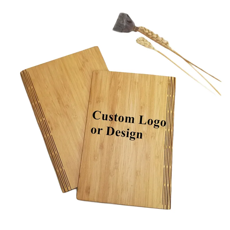 Navulbare Bamboe Notebook Laser Gegraveerde Porselein Patroon Custom Logo Journals Met Bamboe Cover Nieuwe Stijl Notepad