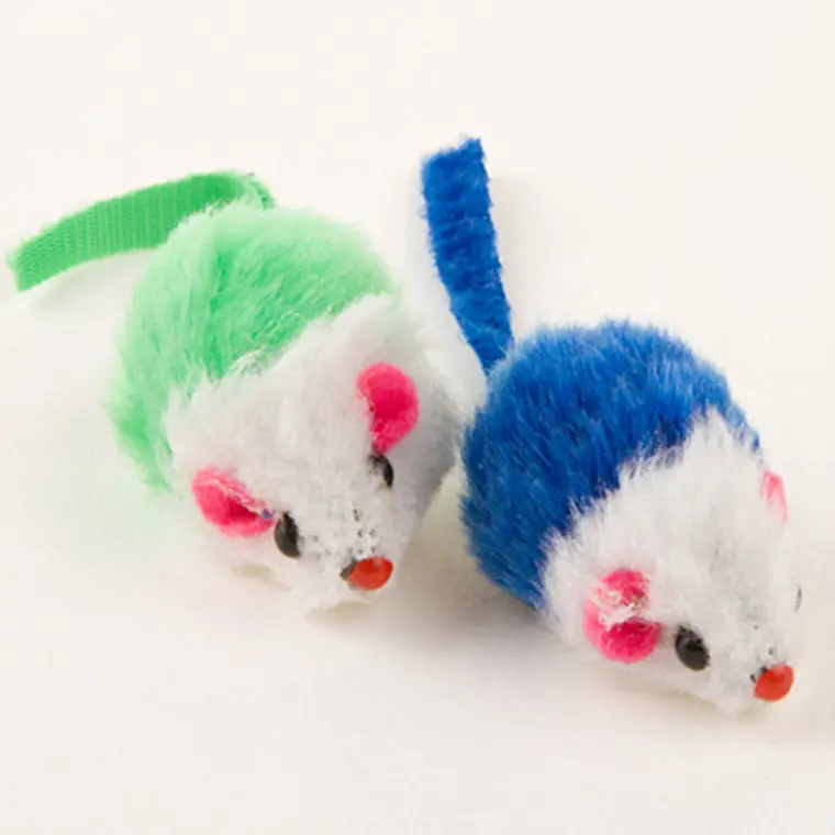 At-ratón de peluche de diferentes colores, juguete para mascotas