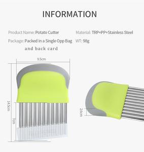 Wholesale Hanview Kitchen Gadget Stainless Steel Potato Slicer Vegetable Tool <b>Crinkle</b> <b>Cutter</b> for Cucumber Carrot - Product Image 6