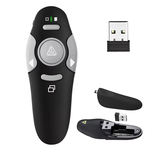 K100 ProClick Wireless Presenter with Red Laser Pointer AAA Battery 328FIT Control Distance 1-Year Warranty