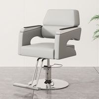 Chaise de coiffure de salon de luxe haut de gamme, chaise de barbier réglable en cuir PU noir pour salon de coiffure