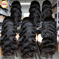 Perruque frontale HD sans colle en cheveux humains bruts vierges vietnamiens originaux, qualité salon américaine, premium, super double drawn, pré-épilée