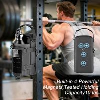 Bolsa de Gimnasio Magnética de Poliéster OEM con Porta Botella de Agua Grande y Anillo para Toalla, Impermeable para Gimnasio y Uso al Aire Libre