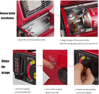 Chauffage au gaz portable à double usage, mini poêle de tente portable à double usage, chauffage au gaz propane butane pour le camping en plein air