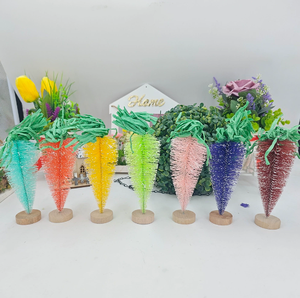 DAMAI Wholesale <b>Easter</b> Decor Carrot Mini Snowy Pine <b>Trees</b> 7 Colors Optional Ornaments for Holiday Party Festival <b>Decoration</b> - Product Image 3