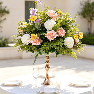Precio de Fábrica, Bolas de Flores Artificiales Verdes y Blancas, Rosas de Seda, Orquídeas, Centros de Mesa para Bodas, Recuerdos de Boda y Decoración del Hogar - Product Image 1