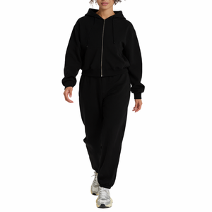 Custom High Quality Blank Soft Heavyweight Fleece Zipper Hoodies <b>Crop</b> Top Oversized Drop Shoulder Pullover <b>Zip</b> <b>up</b> Hoodie - Product Image 3