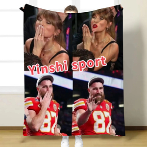 Không Moq 2000 Thiết Kế + Tùy Chỉnh Tay Lor Nhân Vật Polyester Phong Cách Cá Nhân Bán Buôn Flannel Lông Cừu Du Lịch Ném Chăn - Product Image 4