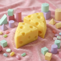 Balle anti-stress en forme de fromage, lot de 2, en caoutchouc souple, jouet sensoriel alimentaire de simulation pour enfants, adultes, bureau, école, cadeaux pour soulager le stress quotidien