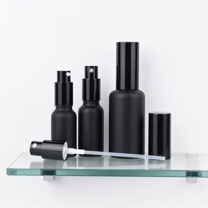 Juego de botellas pulverizadoras cosméticas vacías con acabado mate negro para perfume, cuidado de la piel y belleza, proveedor mayorista al por mayor. - Product Image 1