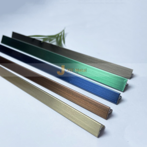 EX009 Bande de finition en forme de T au design moderne, décorative, en acier inoxydable et miroir doré, étanche et durable, pour murs et meubles - Product Image 4