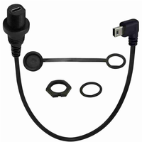 Câble USB coaxial optique étanche mâle-femelle vers Mini 5P avec gaine en PVC pour montage encastré sur tableau de bord de voiture, bateau, moto