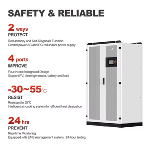 50KW 3 상 프로그래밍 가능 하이브리드 오프 그리드 태양광 인버터 208V 멀티 머신 연결 BMS 호환 EMS 모니터링 95% - Product Image 4