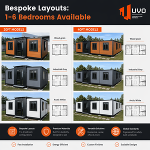 Maison conteneur modulaire extensible de luxe UVO 20 pieds, finition bois, villa habitable, ADU, maisonnette de jardin pour les marchés américain et australien - Product Image 2
