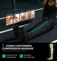 Masseur de jambes à compression d'air numérique séquentiel professionnel à 5 chambres, plage de pression de 80 à 220 mmHg, portable et rechargeable