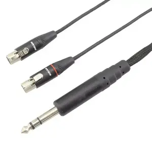 High end XLR 3pin macho 6,3mm Jack plug estéreo macho a 2 mini XLR hembra micrófono HiFi consola de sonido Cable de instrumento de audio