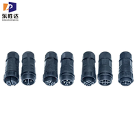 Connecteur d'alimentation étanche pour éclairage de jardin LED mâle et femelle IP67 M25 Fiches électriques filetées à 2 et 8 broches avec contacts en cuivre