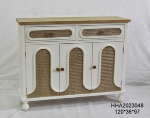 ART NEST - Mueble de Almacenamiento Moderno de Madera Blanca Resistente con 2 Cajones para Sala de Estar, Comedor y Hogar - Product Image 1